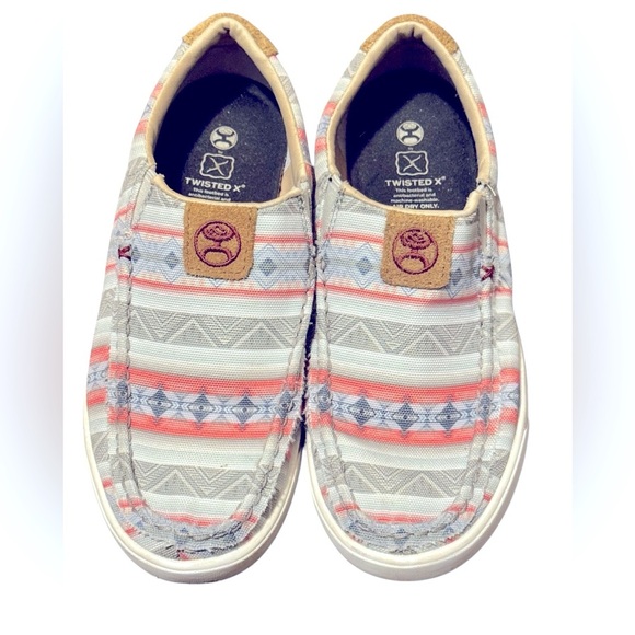 Twisted X x Hooey Women’s Gray Patterned Slip-Ons Sneakers Sz 8 Aztec Western - Picture 2 of 8